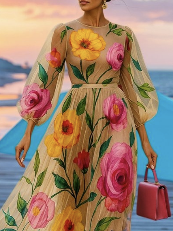 Eva™ | Broderad Blomklänning
