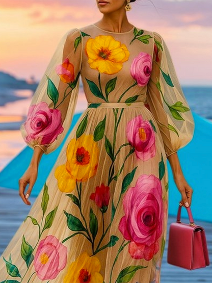 Eva™ | Broderad Blomklänning