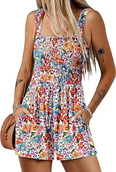 Freja™ | Smock-jumpsuit med fräscht blommönster