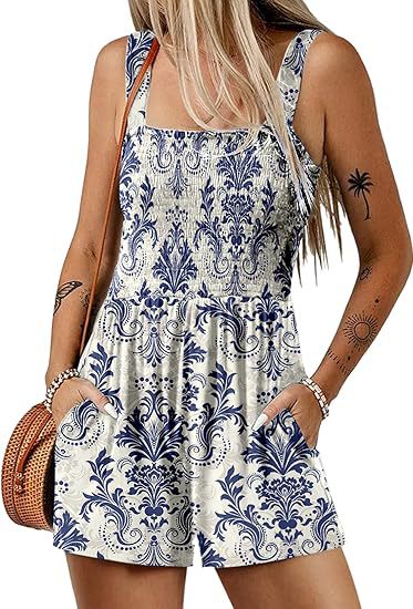 Freja™ | Smock-jumpsuit med fräscht blommönster