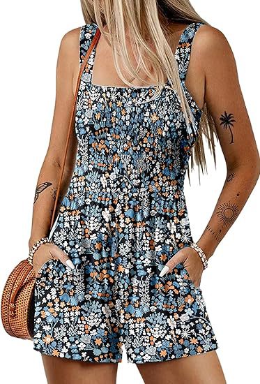 Freja™ | Smock-jumpsuit med fräscht blommönster