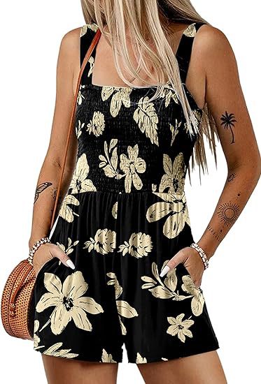 Freja™ | Smock-jumpsuit med fräscht blommönster