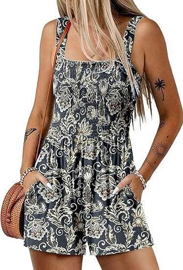 Freja™ | Smock-jumpsuit med fräscht blommönster