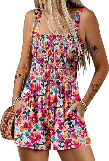 Freja™ | Smock-jumpsuit med fräscht blommönster