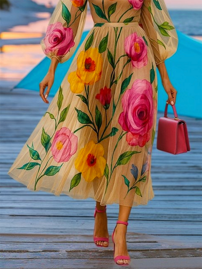 Eva™ | Broderad Blomklänning